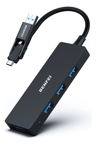 Benfei Hub Usb Usb-c, 2 En 1 Usb 3.0/usb-c Hub Con 4 Puertos