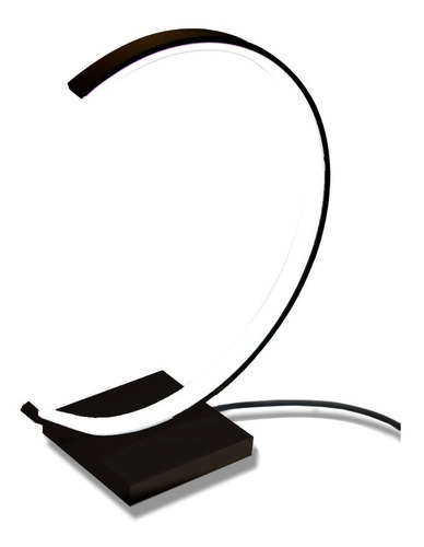 Imagen 4 de 6 de Lampara De Mesa Velador Led Diseño Moderno Puraluz Negro