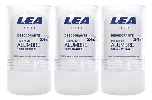 3 Desodoarnte Piedra De Alumbre 100% Natural - Lea 120g