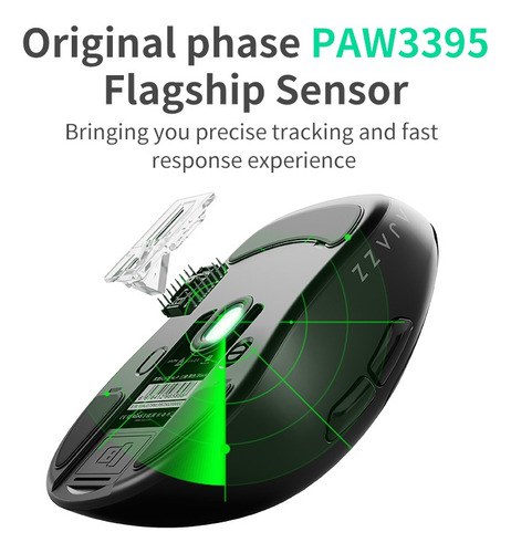 Mouse Para Jogos Ajazz Aj179 Nl P Sem Fio Paw3395 De Três Mo