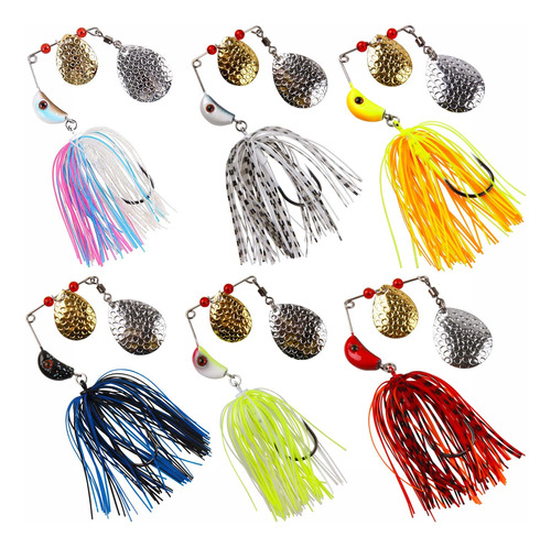 Senuelos Spinnerbait, 6 Piezas De Metal Duro Spinner Baits B