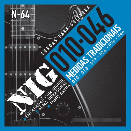 Encordoamento Nig Cordas Guitarra 010 Medidas Tradicionais
