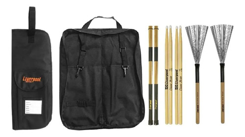 Kit Bag 01p + Set De Baquetas + Vassourinhas Liverpool