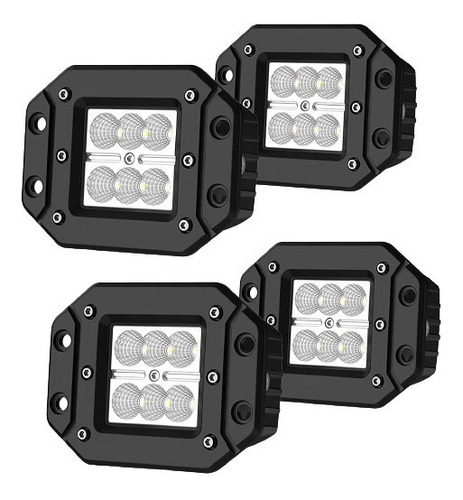 Faro Led Para Empotrar 6 Led 18w Profundidad 