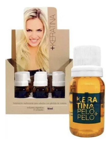 Caja 9 Ampolla Olio Para Tratamiento Del Cabello Keratina
