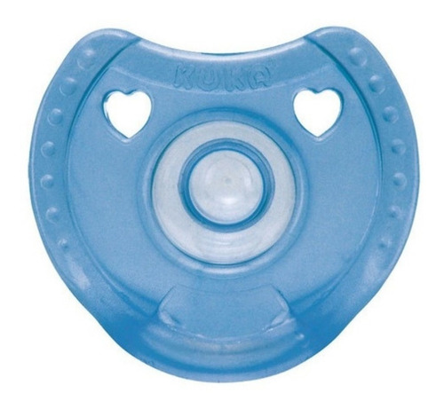 Chupeta 100% Silicone Soft Bico Chato Tam 1 Kuka 0 A 6 Meses Cor Azul