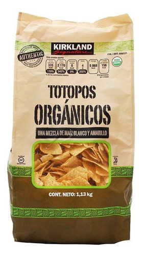 Totopos Tostados De Maiz Organico Kirkland Ipg