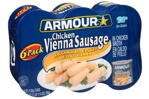 Salchichas De Pollo Viena Armour 130gx6 - g a $30