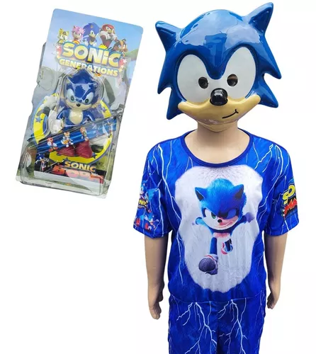 Fantasia Sonic Infantil Com Máscara dos 2 aos 12 anos - SGB modas -  Fantasias para Crianças - Magazine Luiza