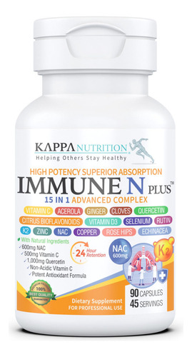 Kappa Nutrition Immune N Plus 15 En 1 90 Cápsulas