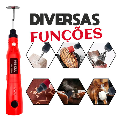 Kit Mini Retífica Portátil Multifuncional 78 Em 1 Sem Fio