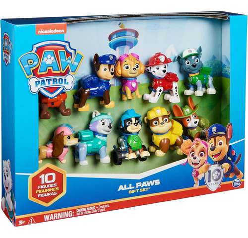 Paw Patrol, Set De 10 Figuras De Juguete Coleccionables