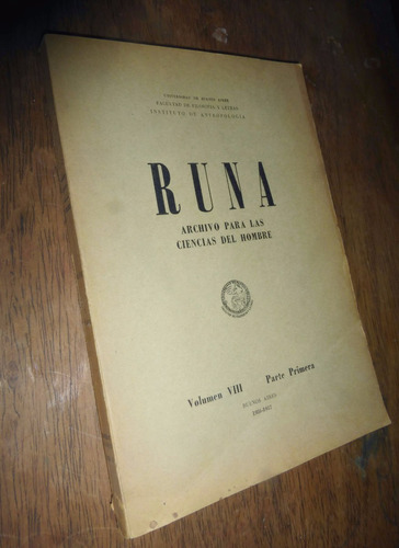 Runa / Archivo Para Las Ciencias Del Hombre _ 1956-1957