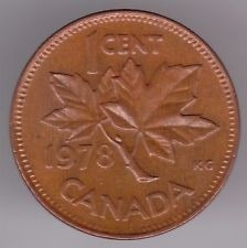 Moneda  Un Centavo Canadá 1978