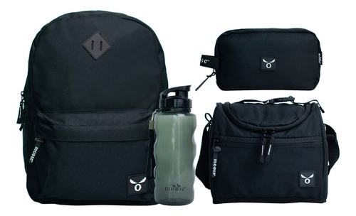 Pack Mochila 4 Piezas Boston Moose Color Negro