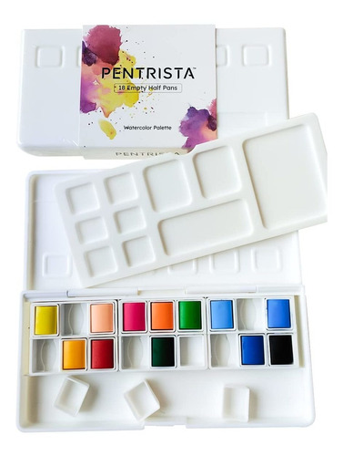 Pentrista Paleta Vacia Acuarela Placa Pintura 18 Pocillo 1 7