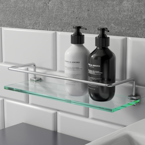 Suporte Shampoo De Box Em Vidro Para Banheiro Antiferrugem