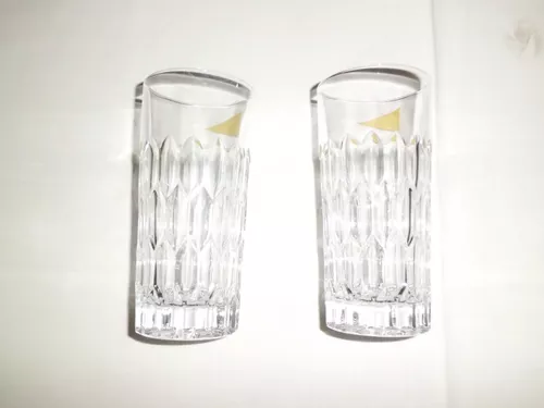 Juego de 6 vasos de cristal súper tallado