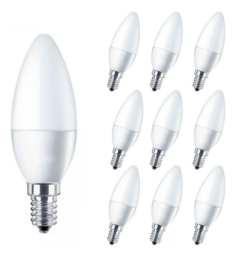 Pack 10 X Ampolleta Led Vela E14 Empavonada 6w - Hyundai