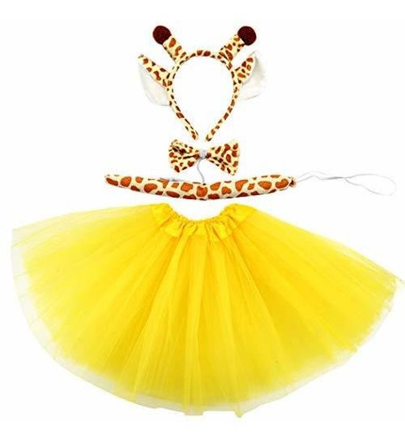 Amarillo Jirafa Traje Tutu Conjunto Animal Disfraz Disf...