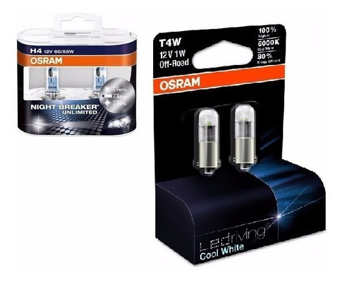 Kit Lampadas Osram H4 Night Breaker + Pingo Led Osram 69