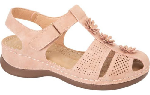 Sandalia Confort Flores Mujer Shosh Rosa