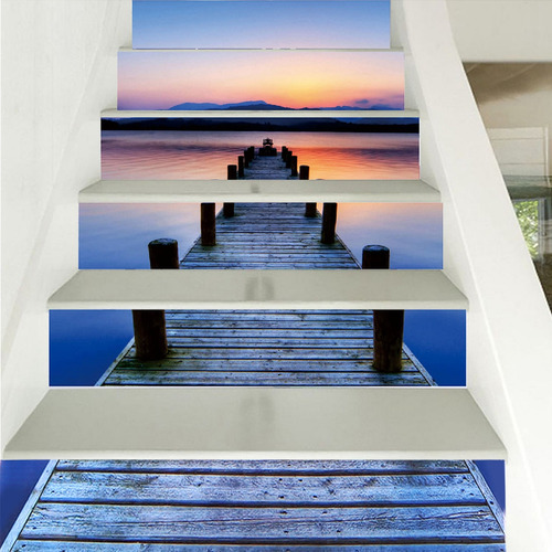 Adhesivo Decorativo Para Escaleras Con Diseño De Puentes De