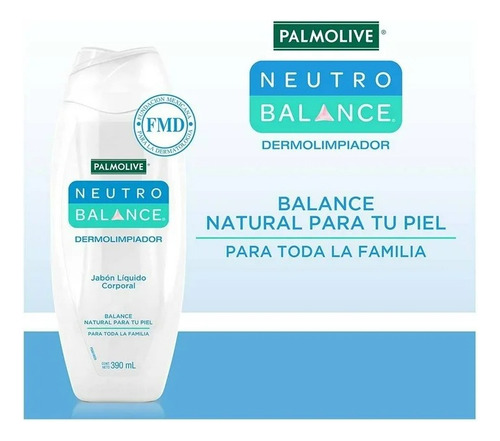 3 Pza Jabon LĂquido Corporal Palmolive Neutro Balance Dermol