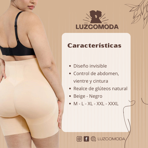 Short Reductor Modelador Invisible Magico Levanta GlĂșteos Beige Xxl