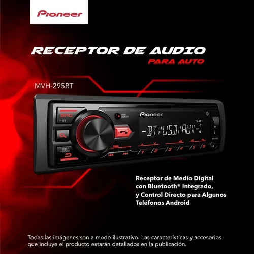 Pioneer Mvh-295bt Auto Radio Usb, Bluetooth, no CD, mp3