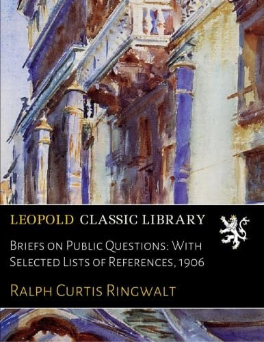 Libro: Briefs On Public Questions: With Selected Lists Of