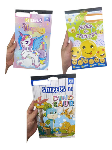 Pack X3 Block De Stickers Surtidos Infantil