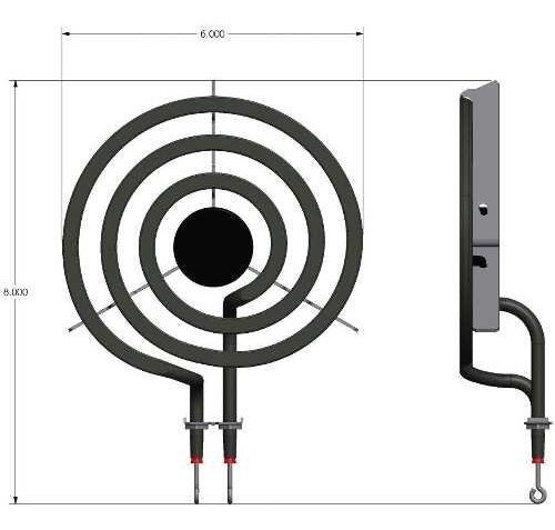 Gama De Elementos Para Whirlpool, 6 In., 3 Turno, 240 Voltio