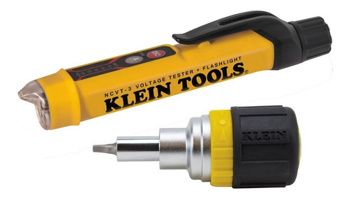Kit Klein Tools Probador Voltaje Desarmador Matraca 6 En 1