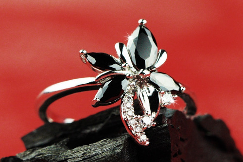 Imagen 2 de 10 de Anillos Compromiso Oro 18k Regalo Mama Dama Orquidea Calidad