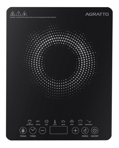 Fogão cooktop elétrica Agratto Cooktop Indução ACKI01I-01 preto 220V