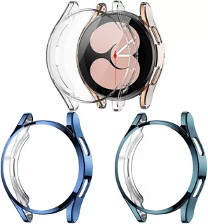 3 Fundas P/ Samsung Galaxy Watch 4 Transp./verde /azul 40mm