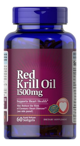 Red Krill Oil 1500 Mg 60 Softgels Puritans Pride Original 