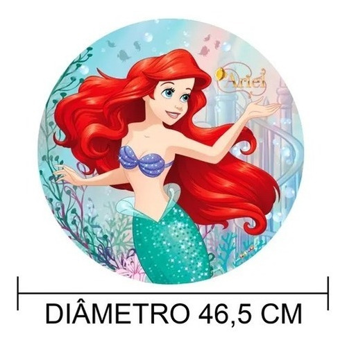 Imagem 2 de 5 de Enfeite Redondo Impresso Decoração Festa Ariel Eva Piffer