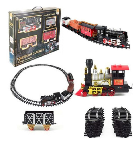Brinquedo Ferrorama Luz Som Trem Eletrico Maquina Locomotiva