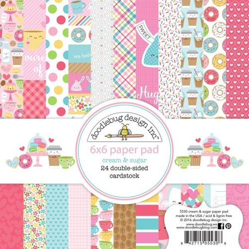   Paper Pad 6x6 Doodlebug Papeles Scrapbook Cream & Sugar