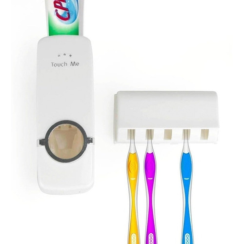 Imagen 1 de 10 de Dispenser Pasta Dental Porta Cepillo Táctil Soporte Adhesivo