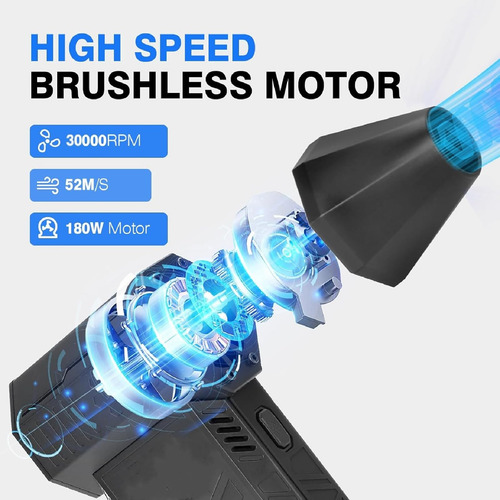 Soplador De Aire Portátil 300000 Rpm 16000 Mah Ajustable