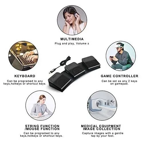 Pedal Usb Pcsensor Para Pc, Interruptor De Triple Pie Progra
