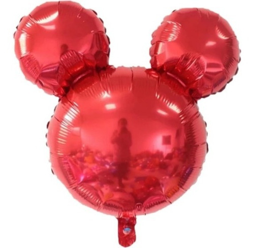 Combo Globo Mickey Mouse Silueta Rojo 35cm Por 5 Unidades