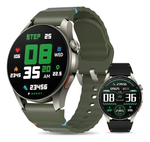 Smartwatch Aurafit G12 Com Gps 3atm Tela Amoled 1.43 Titânio