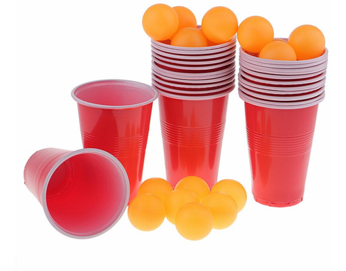 Beer Pong Juego De Cerveza / Tenis De Mesa Set 40 Piezas