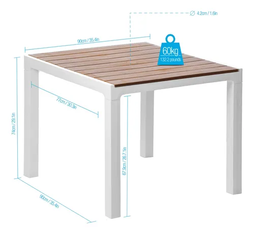 Juego De Comedor 4 Puestos Eiffel Marca Mq
