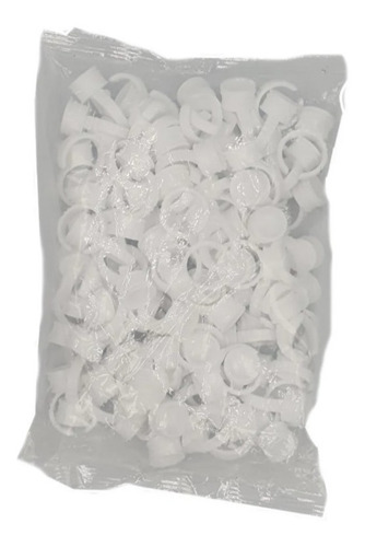 Imagem 1 de 6 de Anéis Batoque P/ Micropigmentação 100 Un Branco Descartável