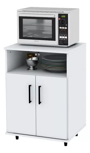 Combo mueble microondas más organizador despensero blanco